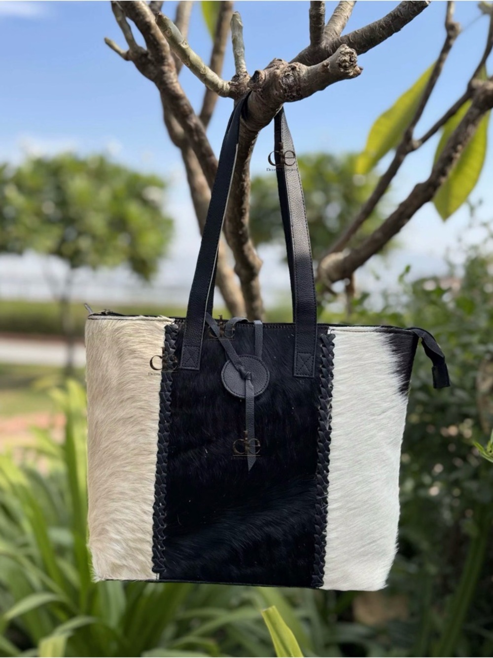 New Cowhide genuine Leather Tote Bag Stylish Purse Hair on Hide